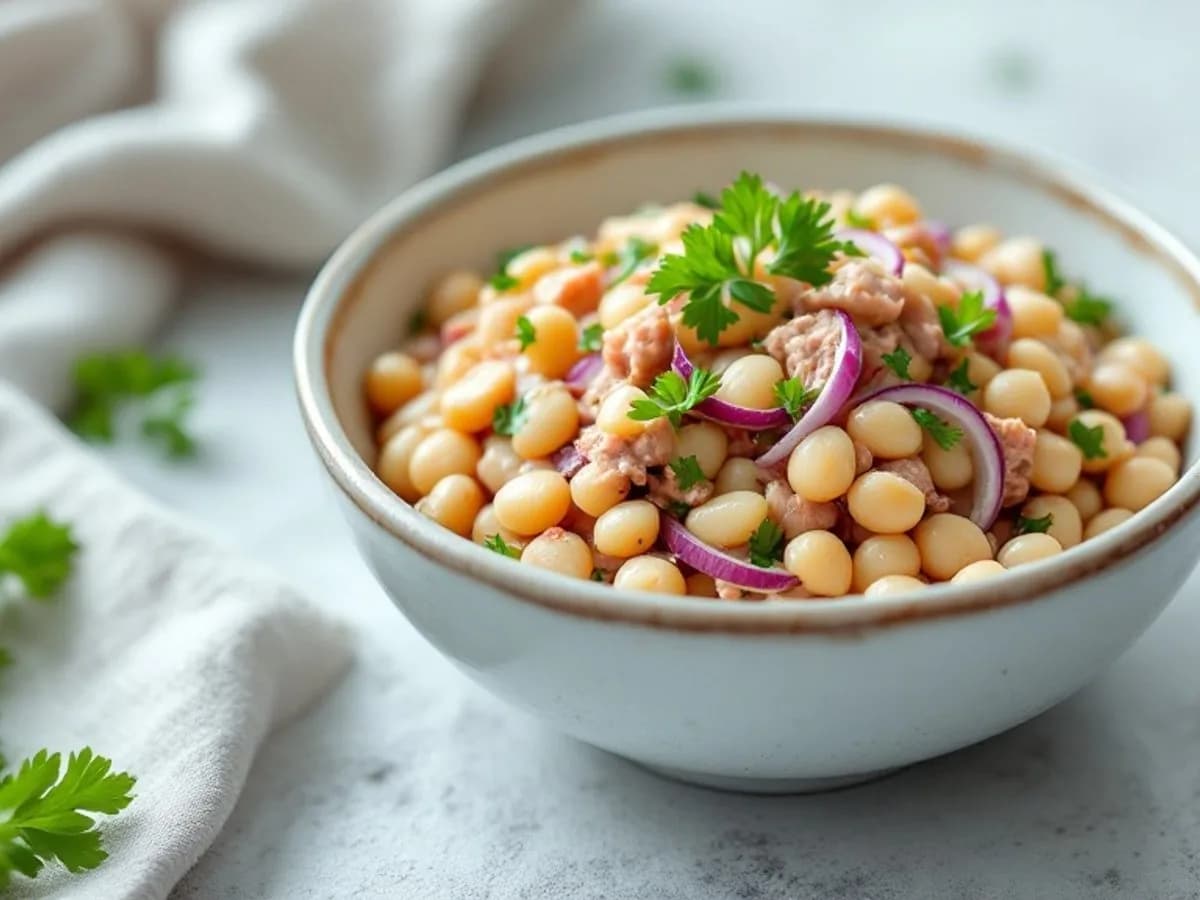 Bohnensalat mit Thunfisch, kleine Portion