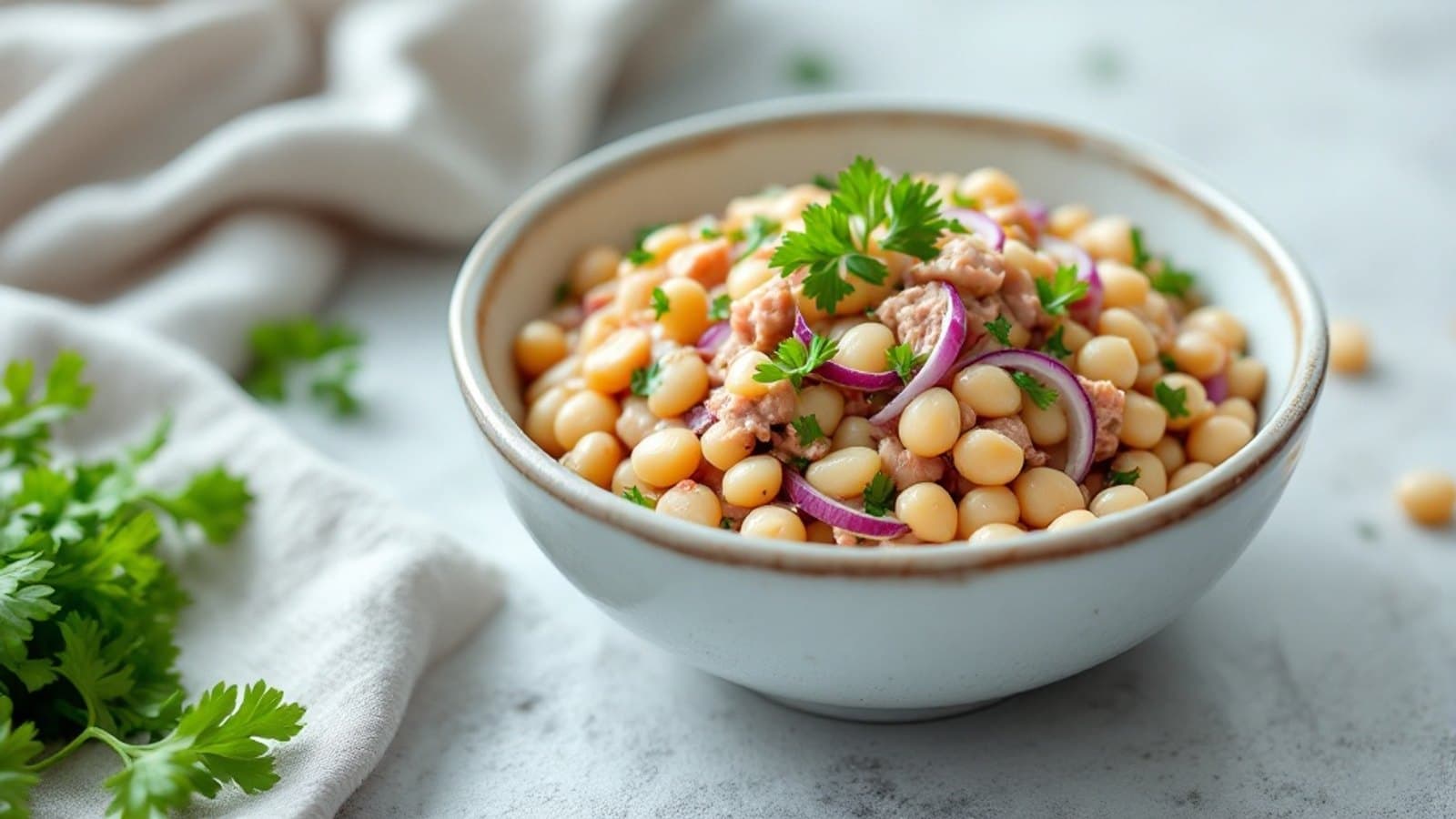 Bohnensalat mit Thunfisch, kleine Portion