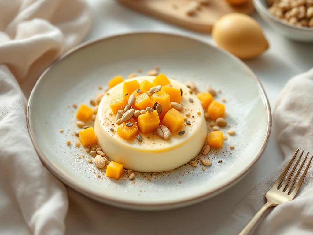 Cremige Quarkspeise mit Mangopüree
