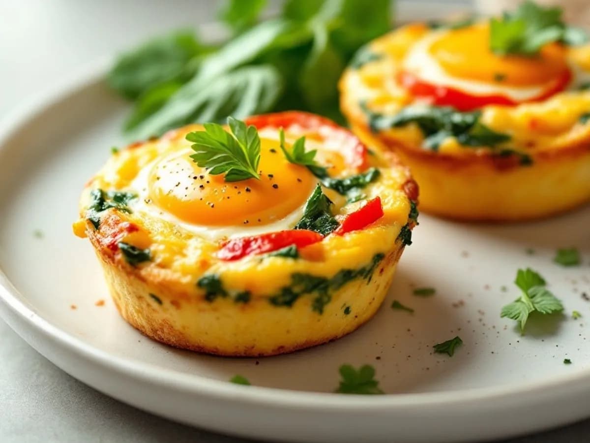 Eier-Muffins mit Gemüse, kleine Portion