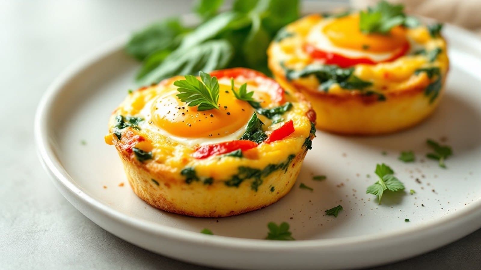 Eier-Muffins mit Gemüse, kleine Portion