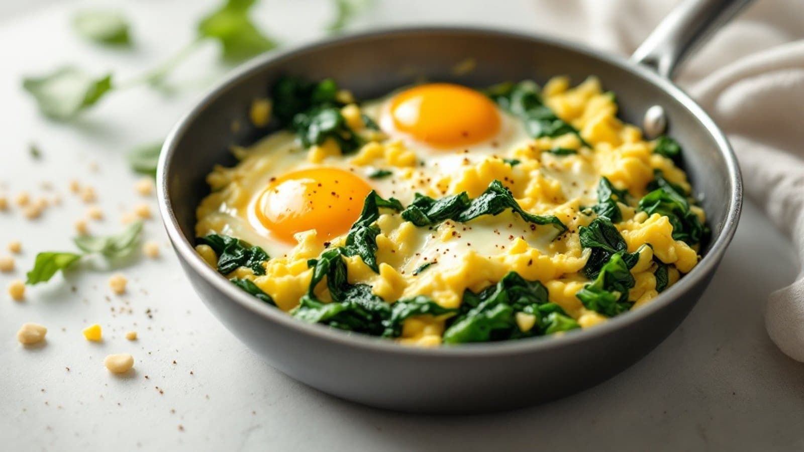 Eier-Spinat-Pfanne, kleine Portion