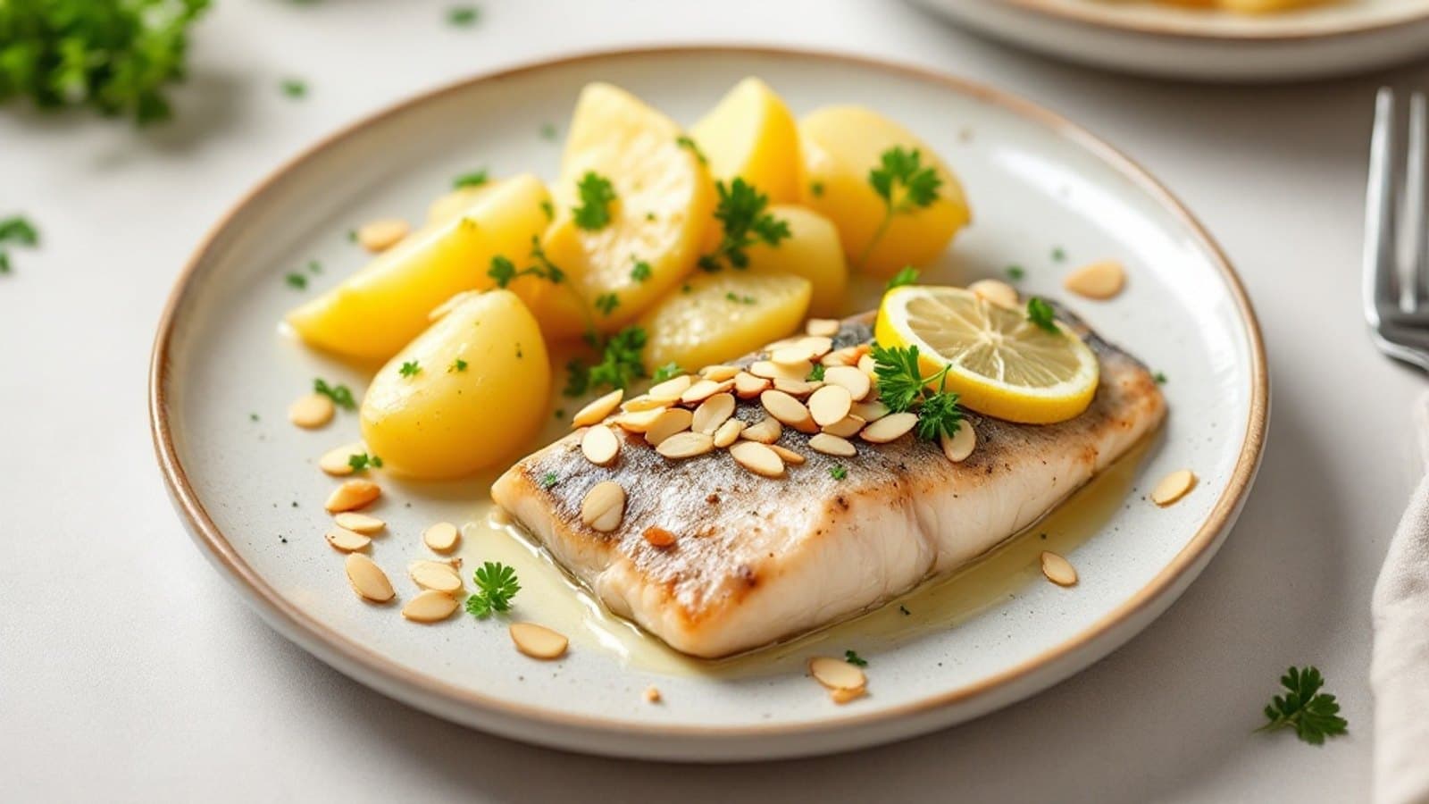 Leichte Forelle mit Mandeln, kleine Portion