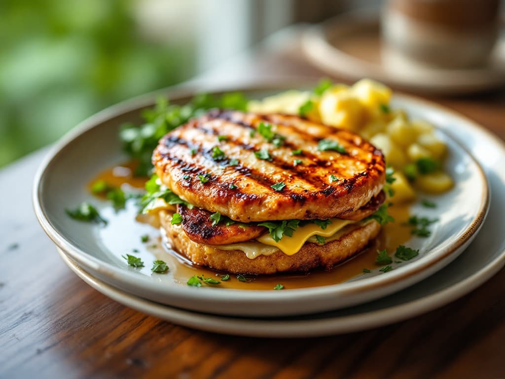 Gegrilltes Hähnchen-Sandwich mit Gurke und Oolong-Marinade