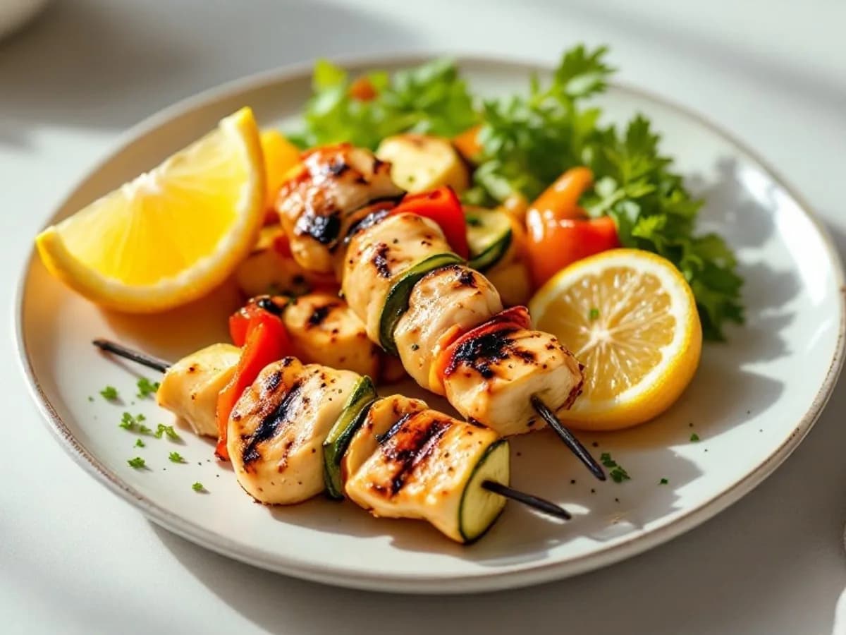 Hähnchen-Gemüse-Spieß, kleine Portion