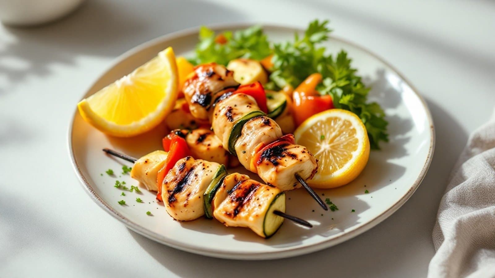Hähnchen-Gemüse-Spieß, kleine Portion