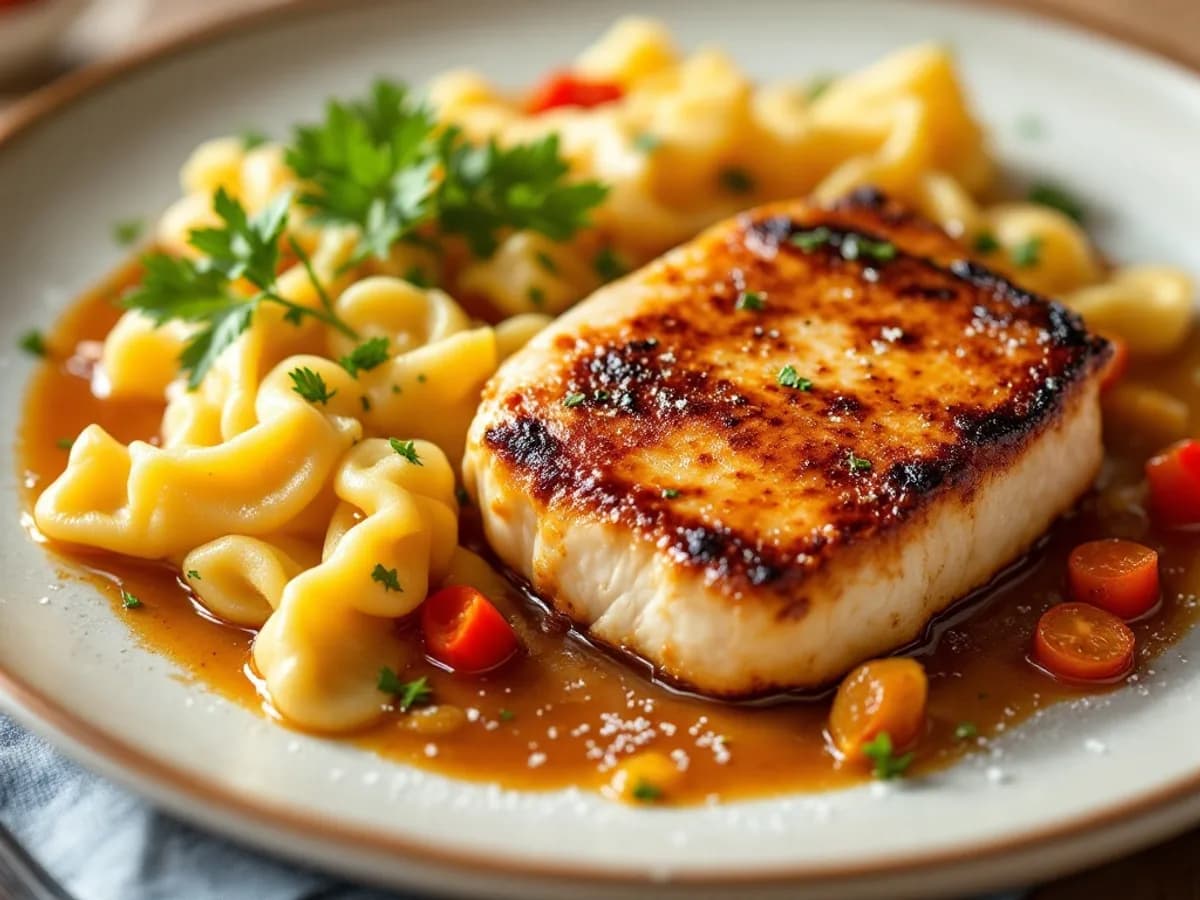 Hähnchen in Sesam-Sojaglasur mit Buchweizennudeln