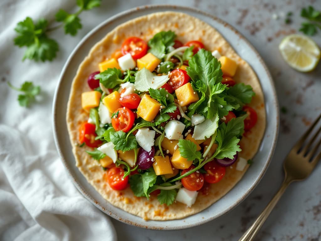 Hähnchen-Wraps mit Salat und Chili-Zitronen-Sauce
