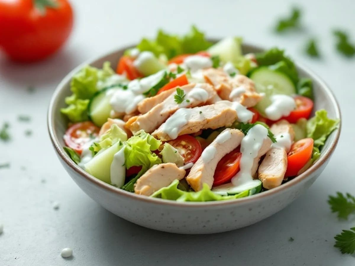 Hähnchensalat mit Joghurtdressing, kleine Portion