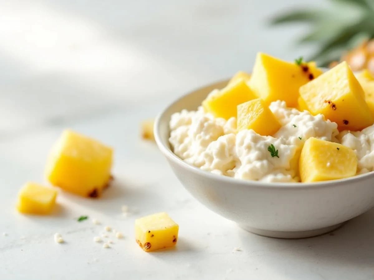 Hüttenkäse mit Ananas