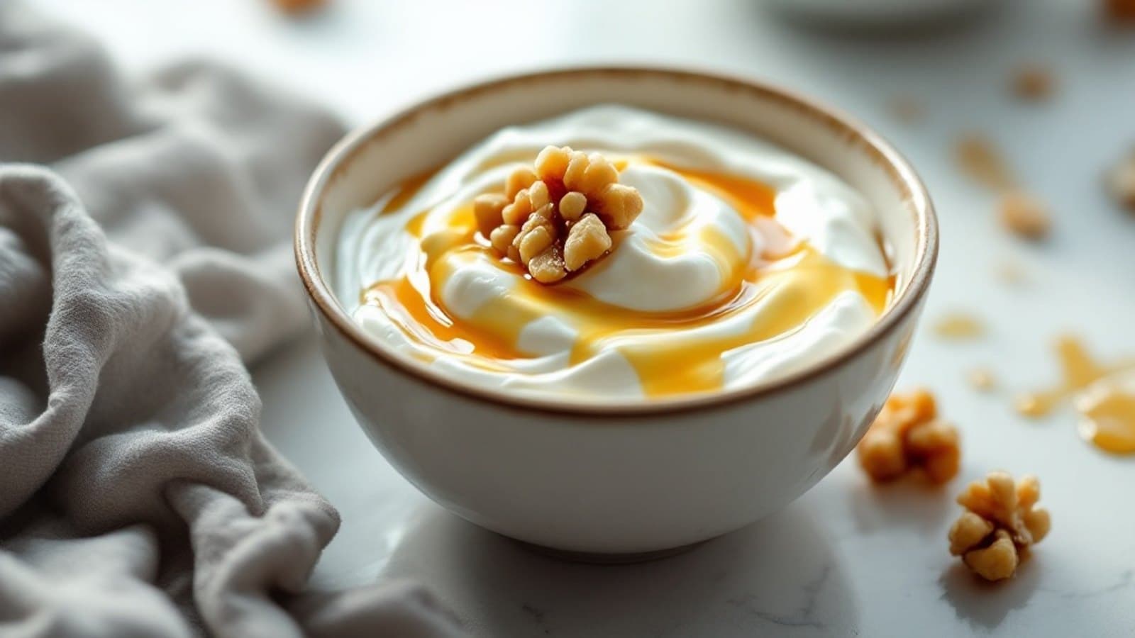Griechischer Joghurt mit Honig und Walnuss