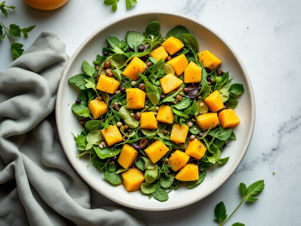 Mango-Kräutersalat mit Ingwer-Vinaigrette