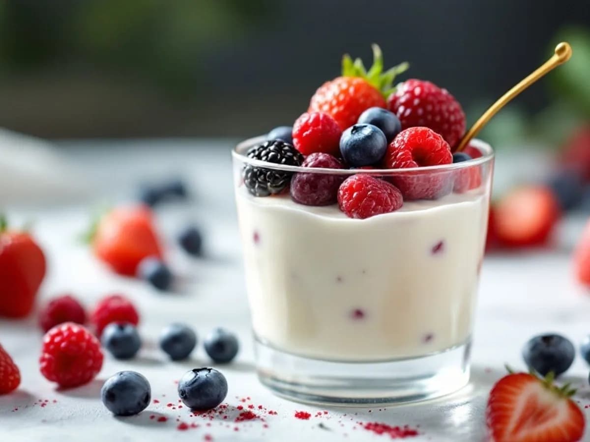 Protein-Beeren-Pudding mit Magerquark