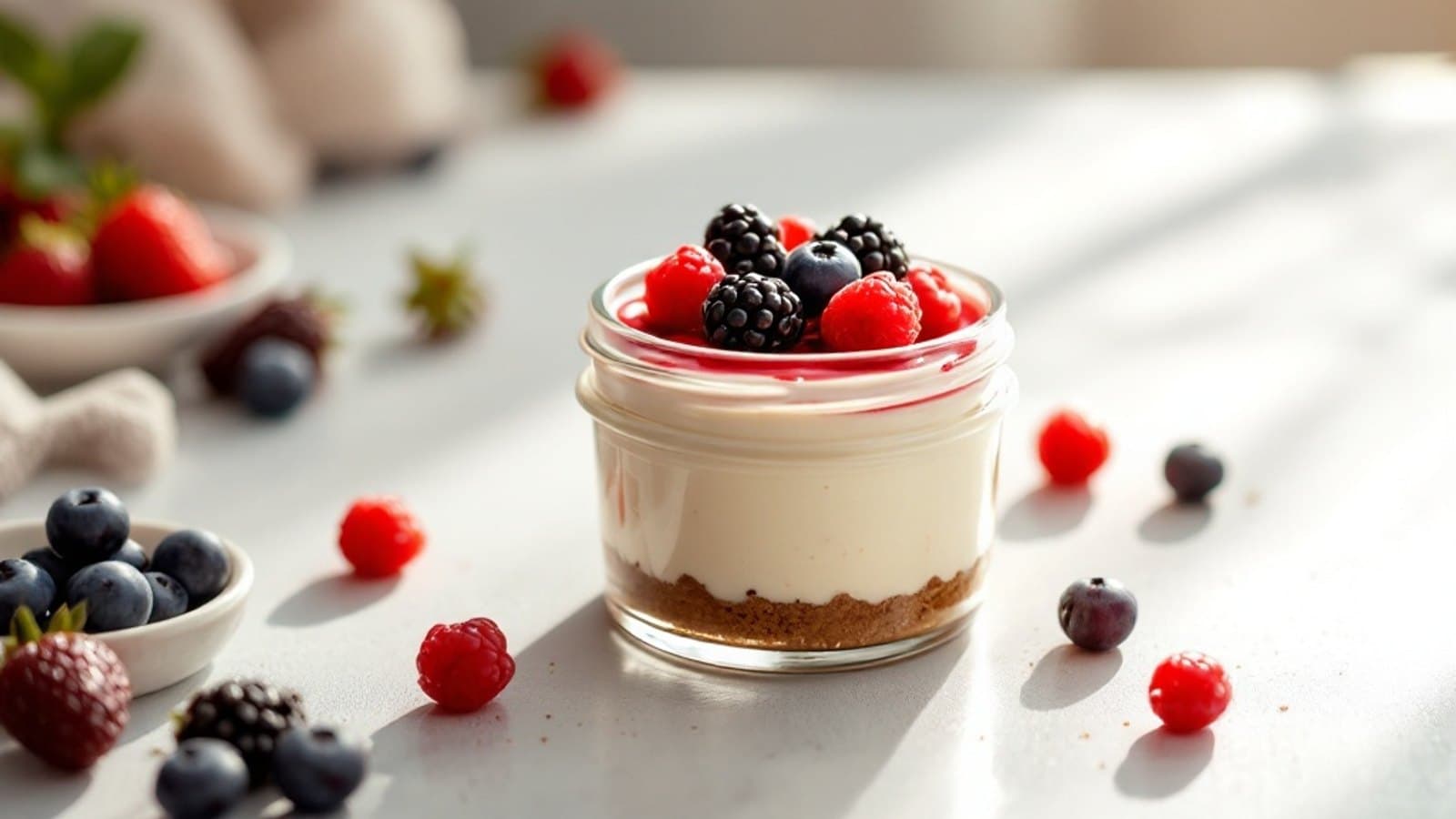 Protein-Käsekuchen im Glas