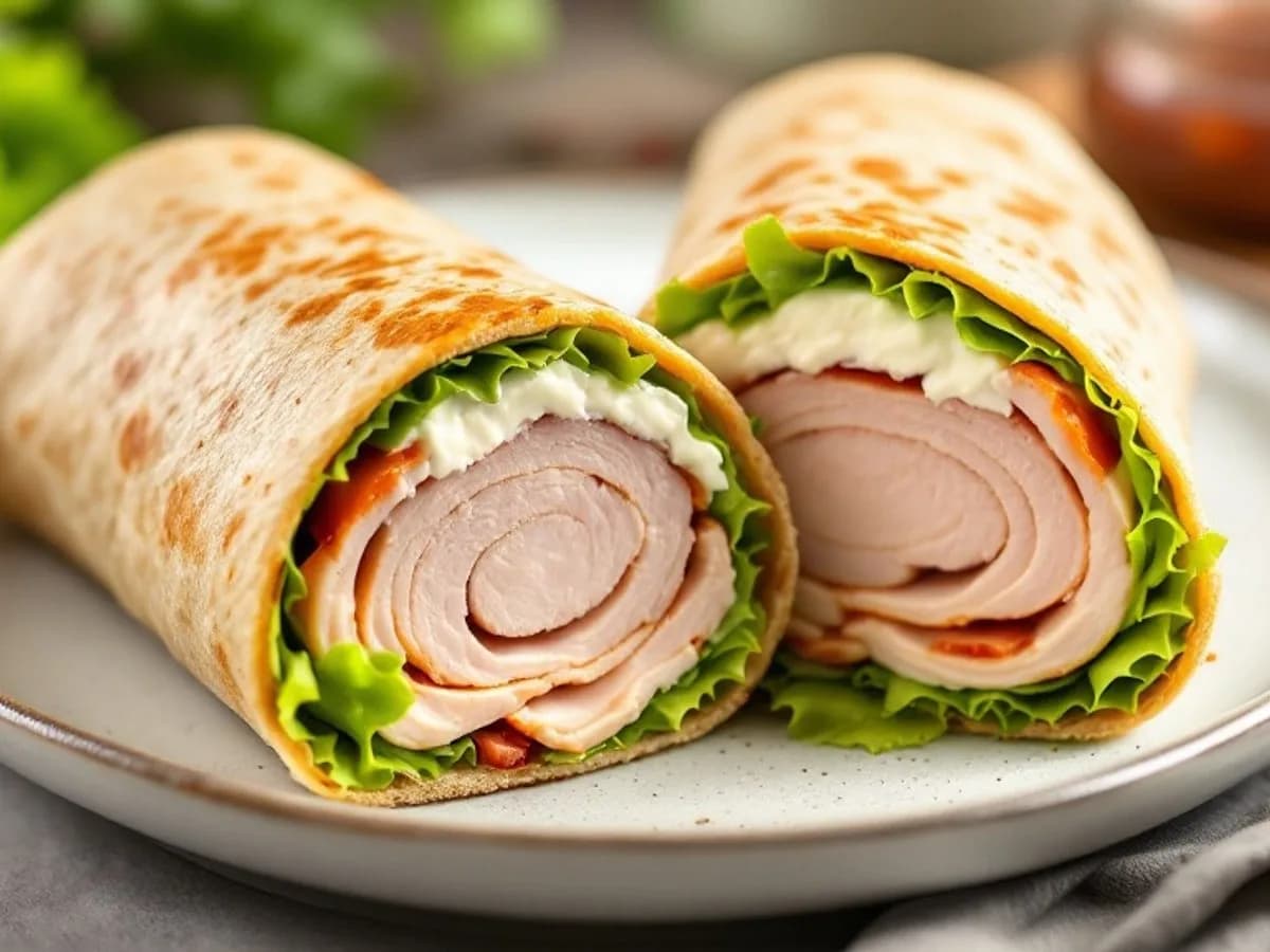 Putenbrust-Wrap mit Vollkorn, kleine Portion