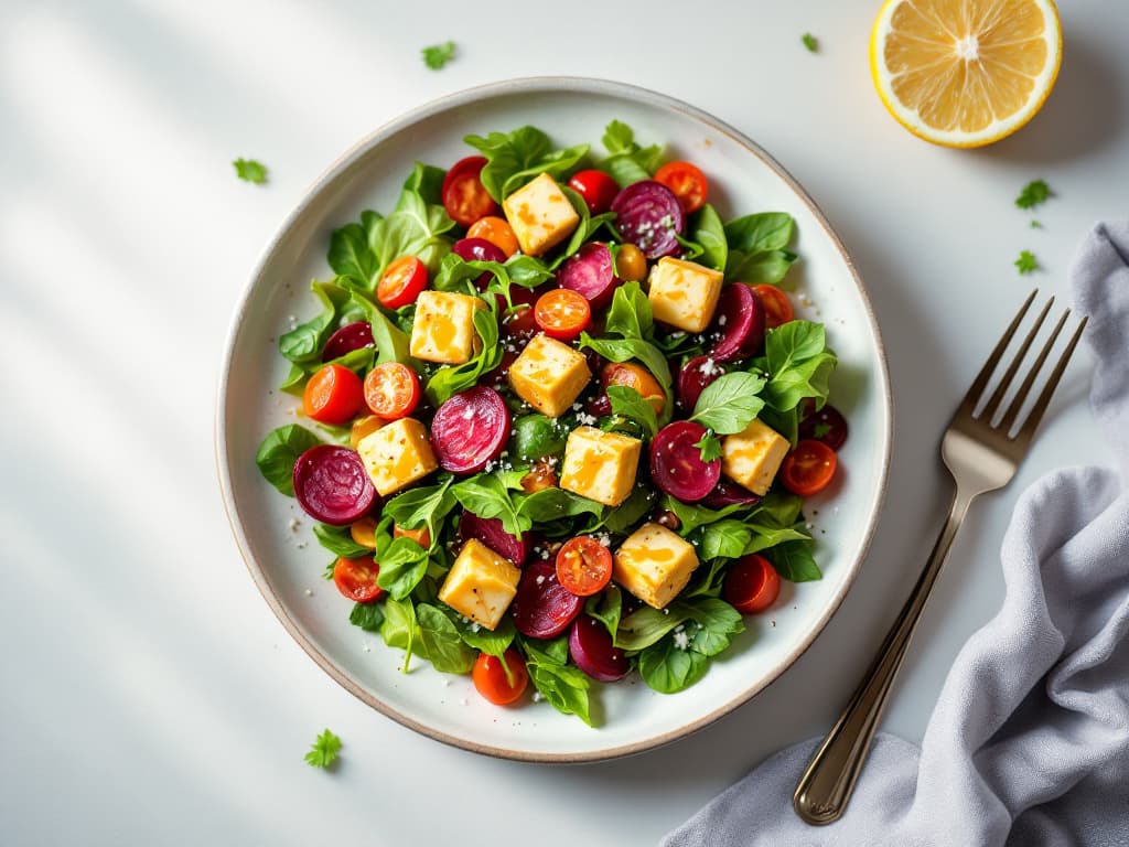 Rote-Bete-Tofu-Salat mit Kümmel-Dressing