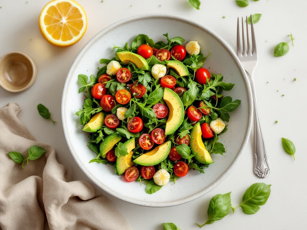 Rucola-Salat mit Avocado und Kirschtomaten