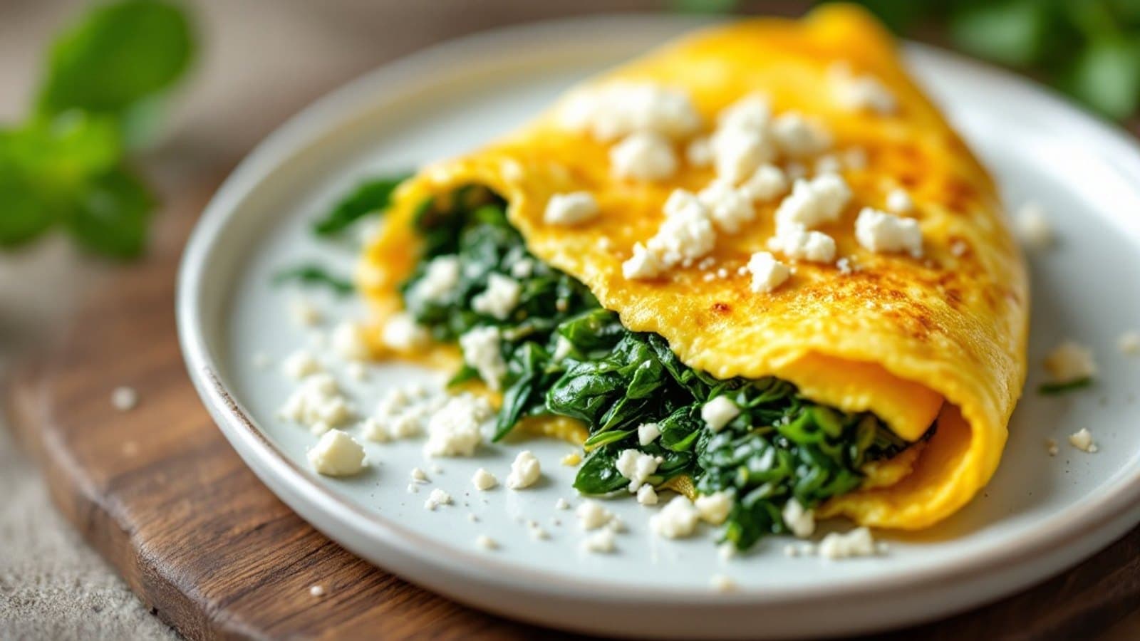 Spinat-Feta-Omelette, kleine Portion