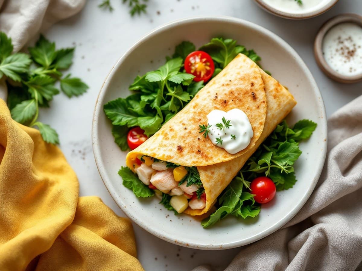 Thunfisch-Mais-Wrap mit Vollkorn, kleine Portion