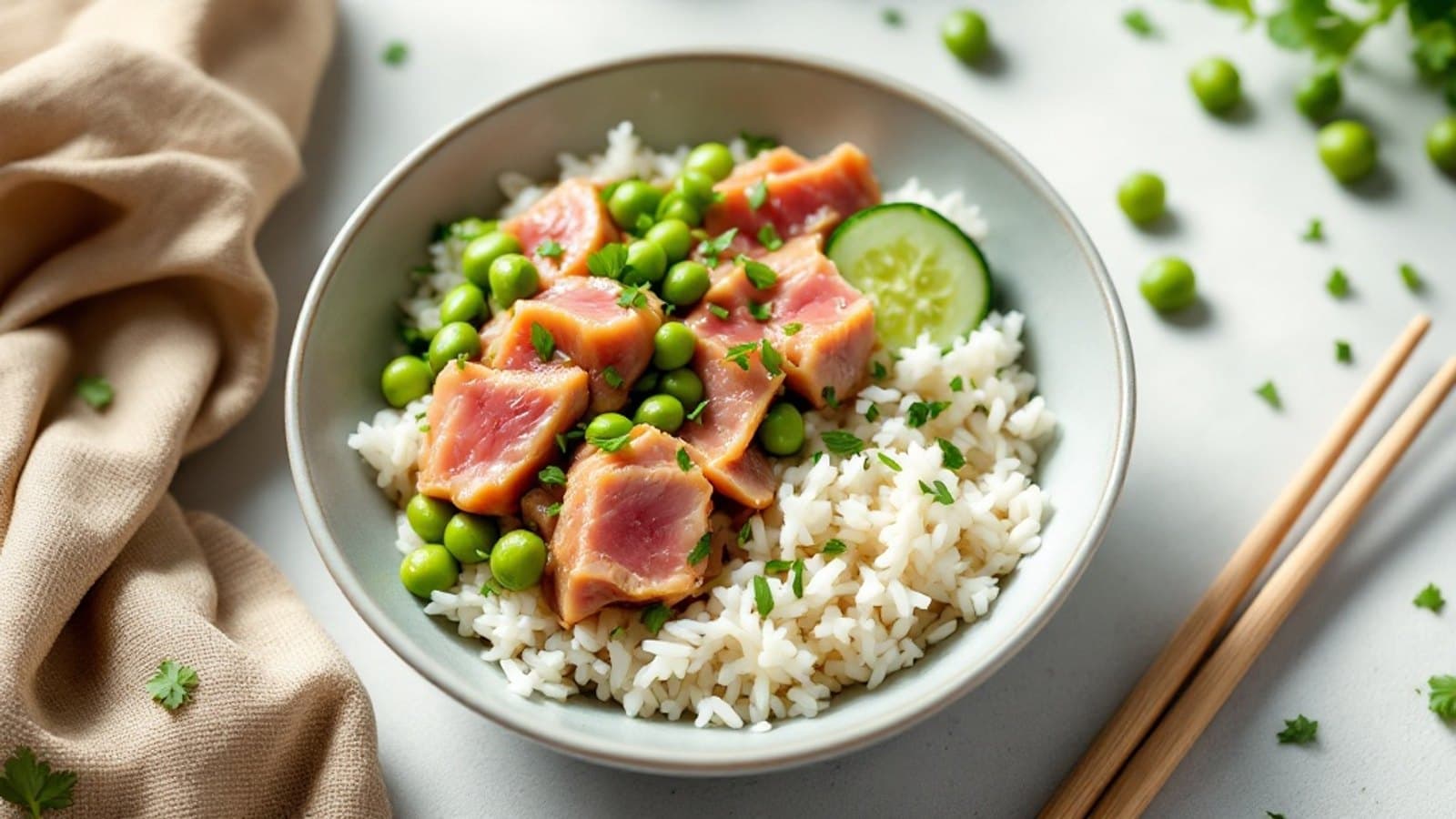 Thunfisch-Reis-Bowl, kleine Portion