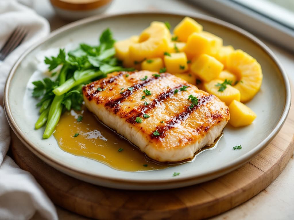 Überbackene Hähnchenbrust mit Schinken und Ananas