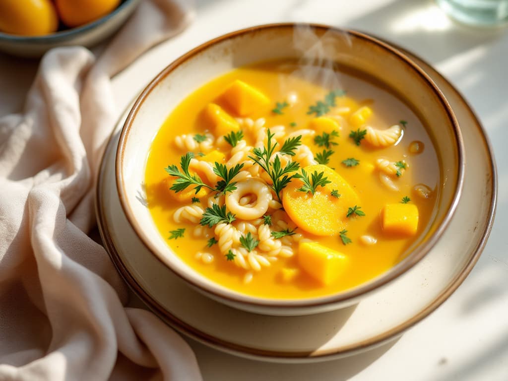 Würzige Hähnchen-Reissuppe mit Mango