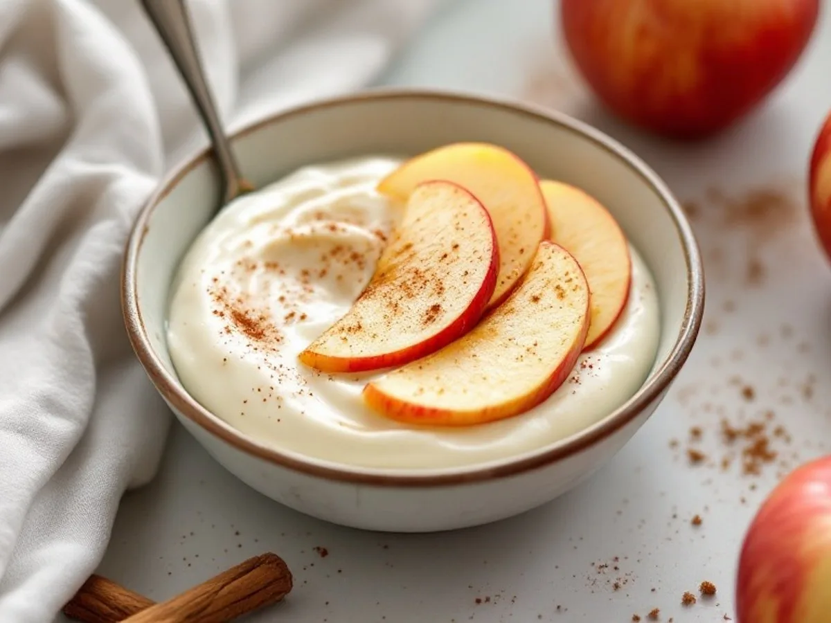 Magerquark mit Apfel und Zimt