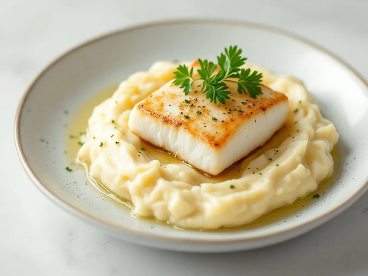 Seelachs mit Kartoffelpüree, kleine Portion