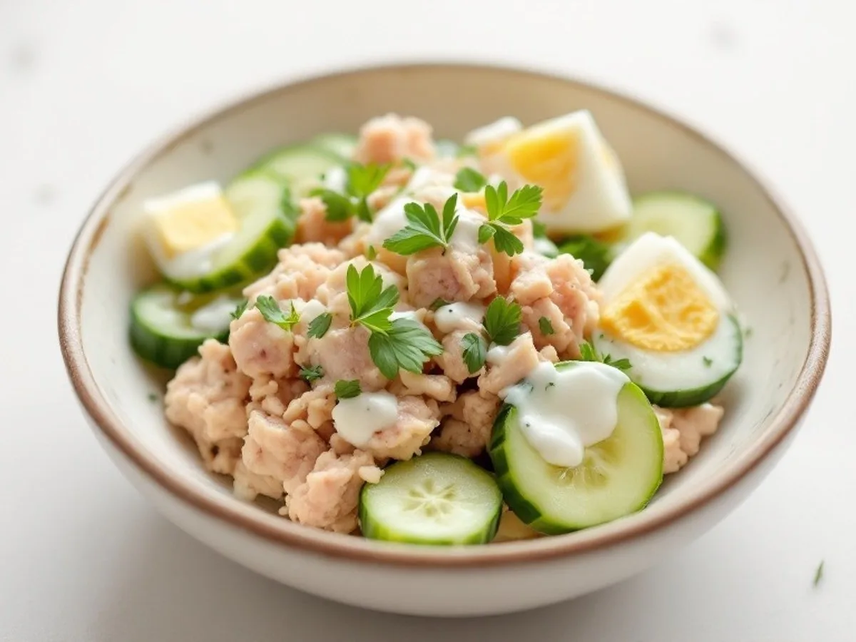 Thunfisch-Salat mit Ei, kleine Portion