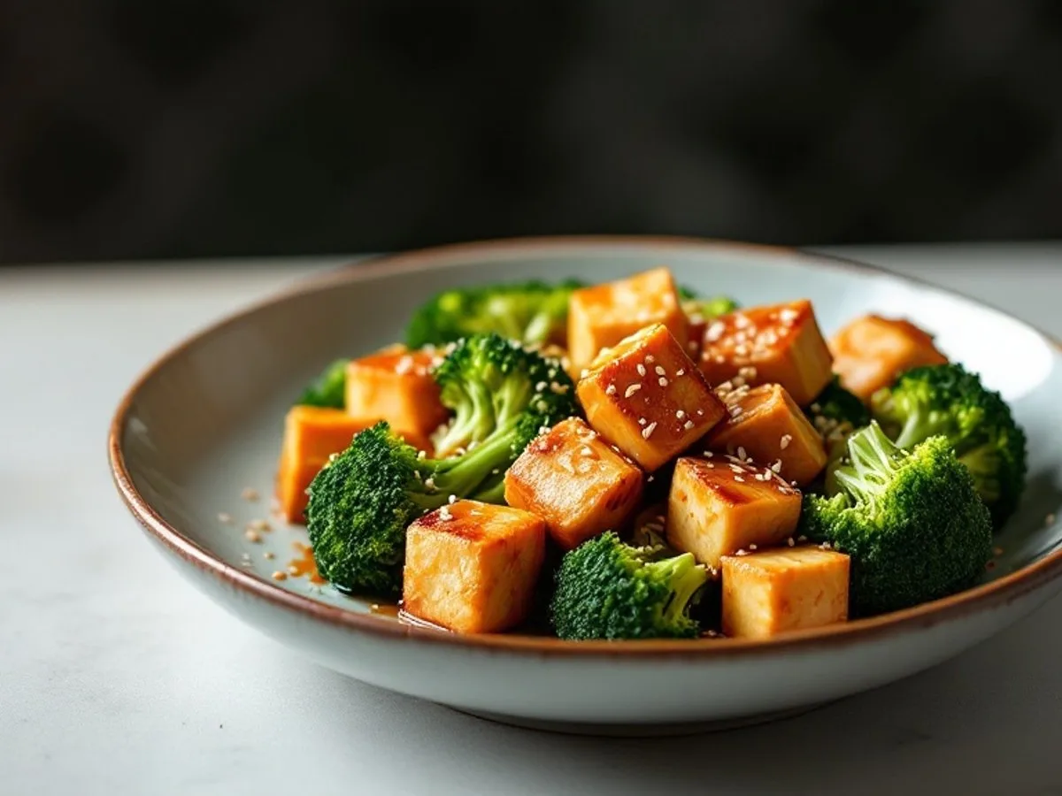 Tofu-Teriyaki mit Brokkoli, kleine Portion